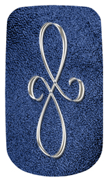 DAROYAL 601 SL SH BL Silver Scroll Shimmer Blue Background